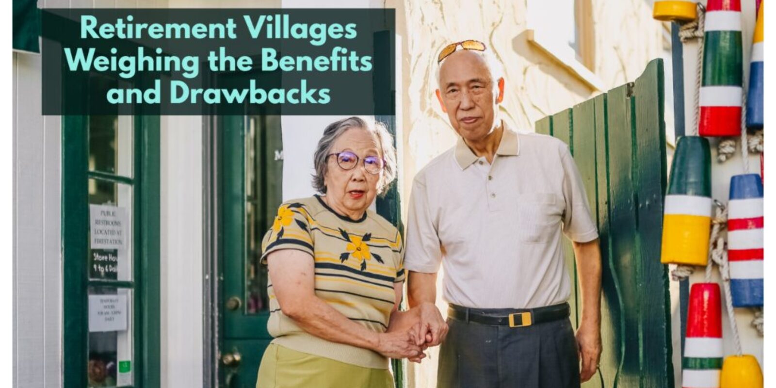 a couple holding hands while Weighing the benefits and drawbacks of retirement villages