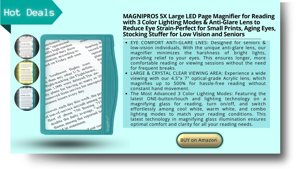 MAGNIPROS 5X Large LED Page Magnifier