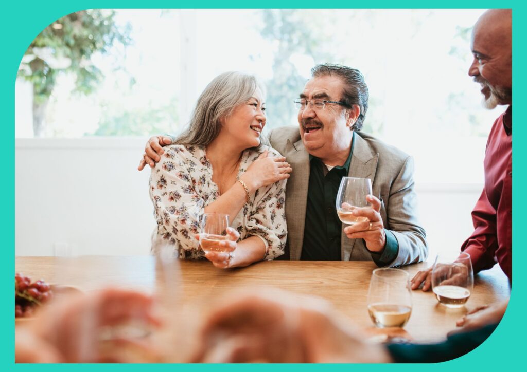 Sharing health guidelines and limiting alcohol intake can prevent mental health issues and improve overall health in seniors.