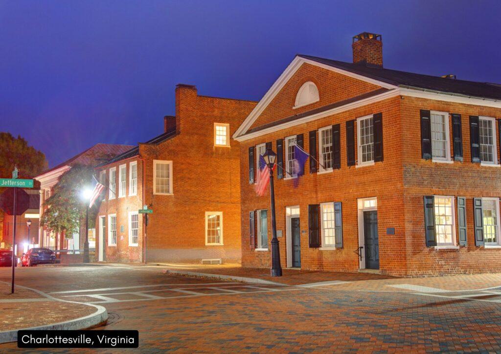 Charlottesville, in the Blue Ridge Mountains, blends history, arts, and vineyards.
