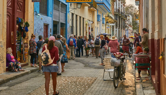 Tourists visiting one of many Senior's Travel Guide to Cuba locations.