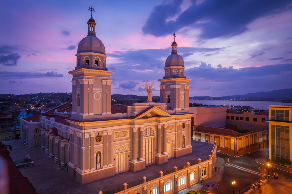 An image of the Cathedral Basilica of Our Lady of the Assumption in Santiago de Cuba. 