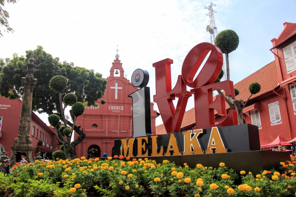 An image of an I Love sign in Melaka.