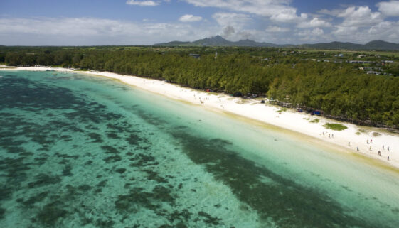 An image of tourists enjoying their senior travels to Mauritius.