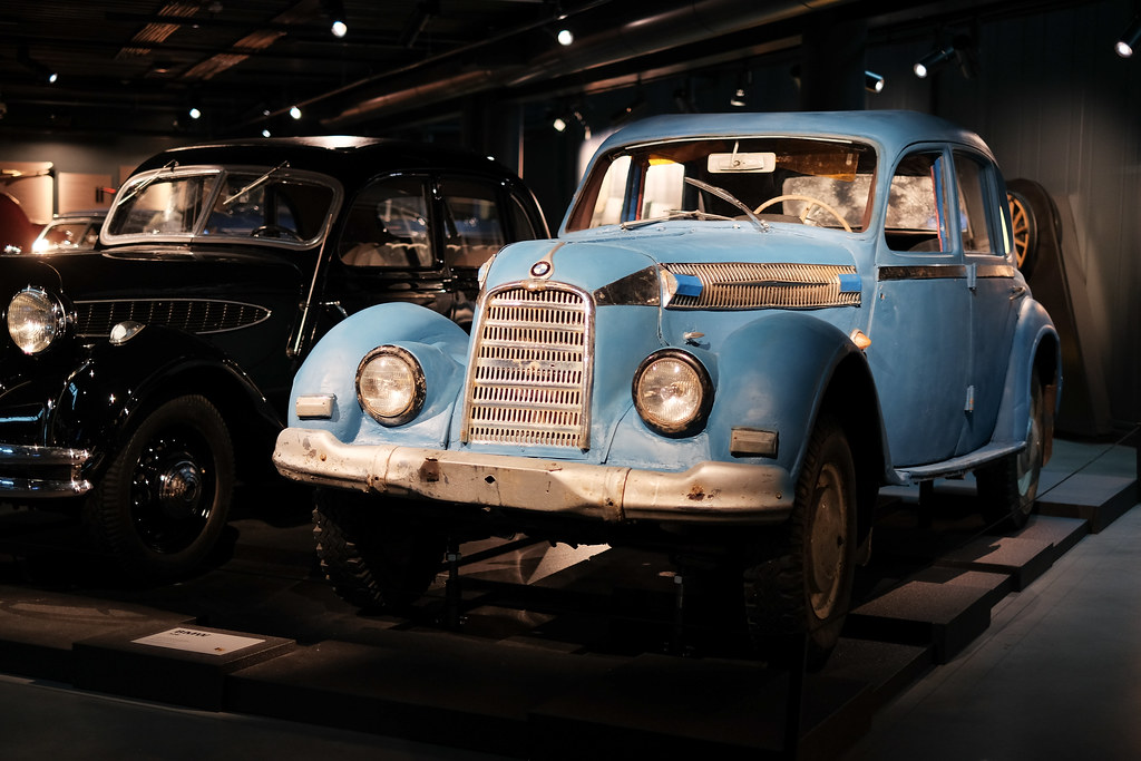 An automobile exhibit at the Riga Motor Museum. 