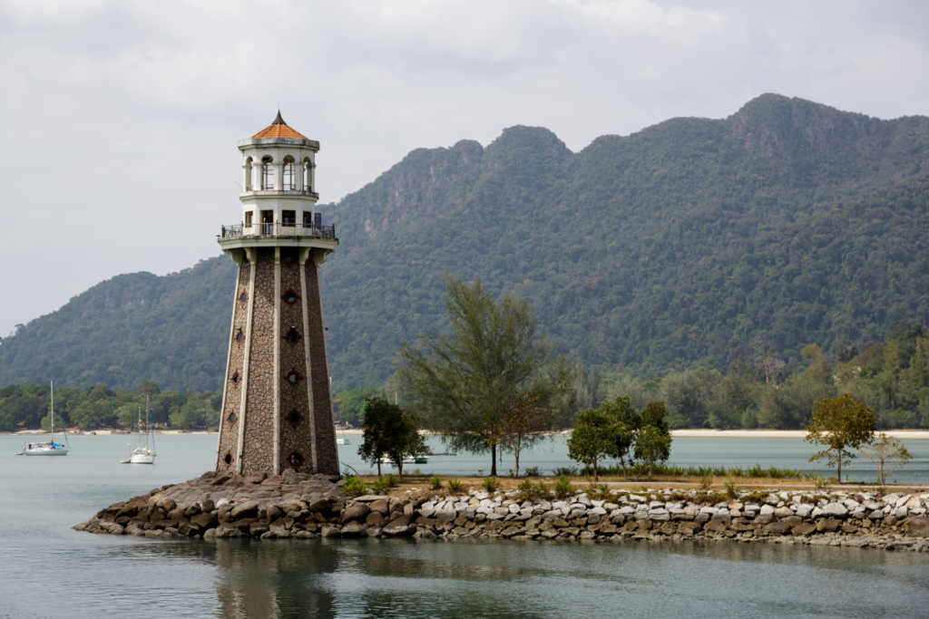 An image of the Pantai Kok Lighthouse in Langkawi.