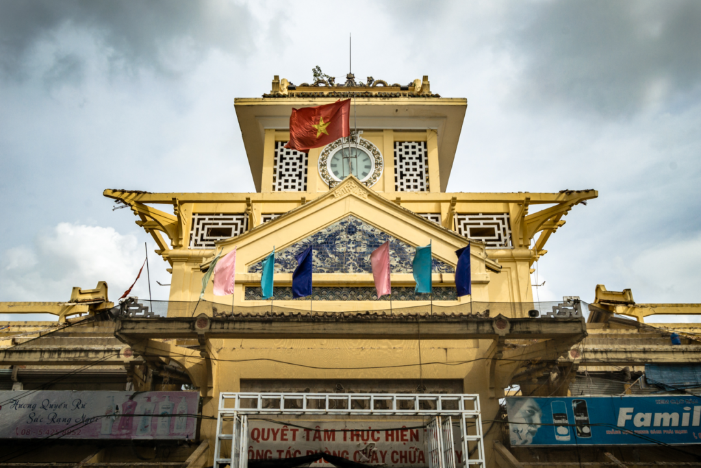An image of the Binh Tay Market architectural building.