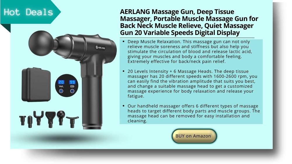 AERLANG Massage Gun, Deep Tissue Massager, Portable Muscle Massage Gun