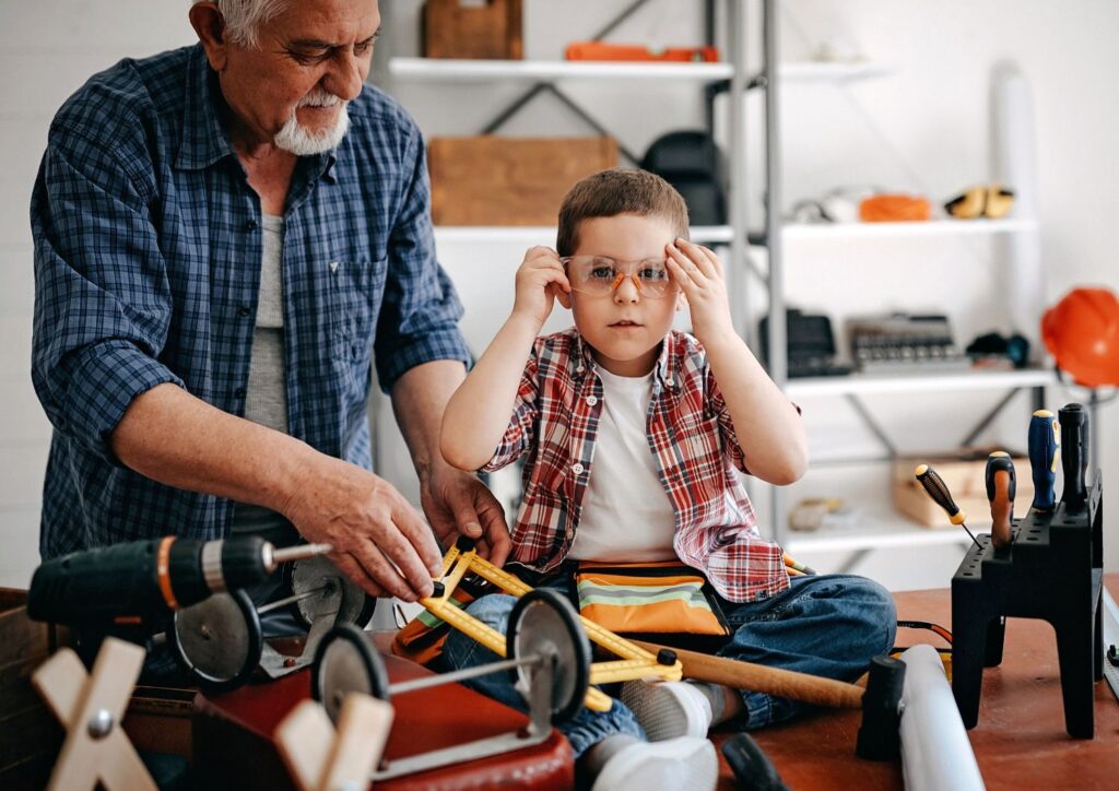 Involve your grandkids in gathering what's needed for your DIY project.