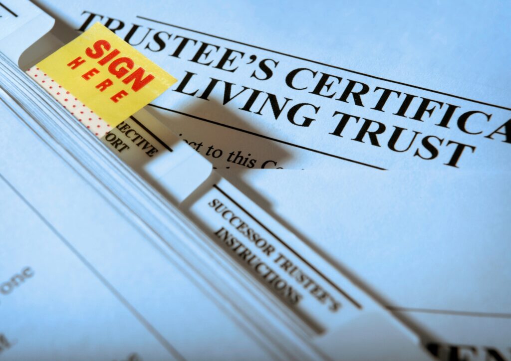 A trust lets a trustee manage assets for beneficiaries.