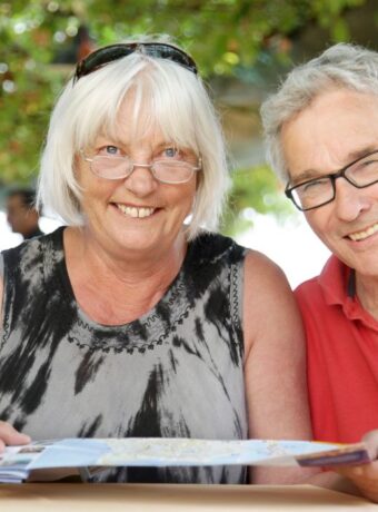 An image of a couple on a senior trip to Tallinn.